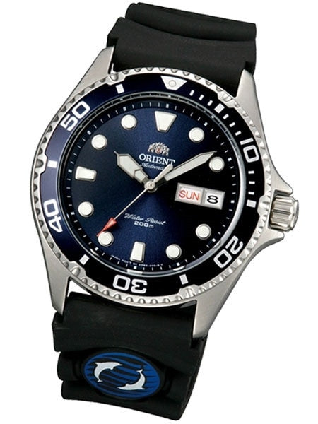 Orient Ray II Blue Dial Automatic Dive Watch with Rubber Dive Strap  #AA02008D