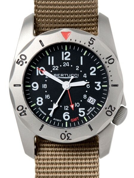 Bertucci A-2TR Vintage GMT Titanium, Swiss Quartz Watch #12119