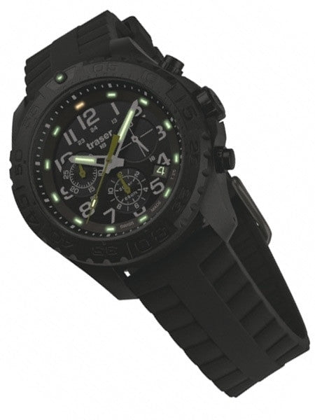 Traser Outdoor Pioneer Chronograph with Tritium Illumination and Rotating Black Bezel #102912