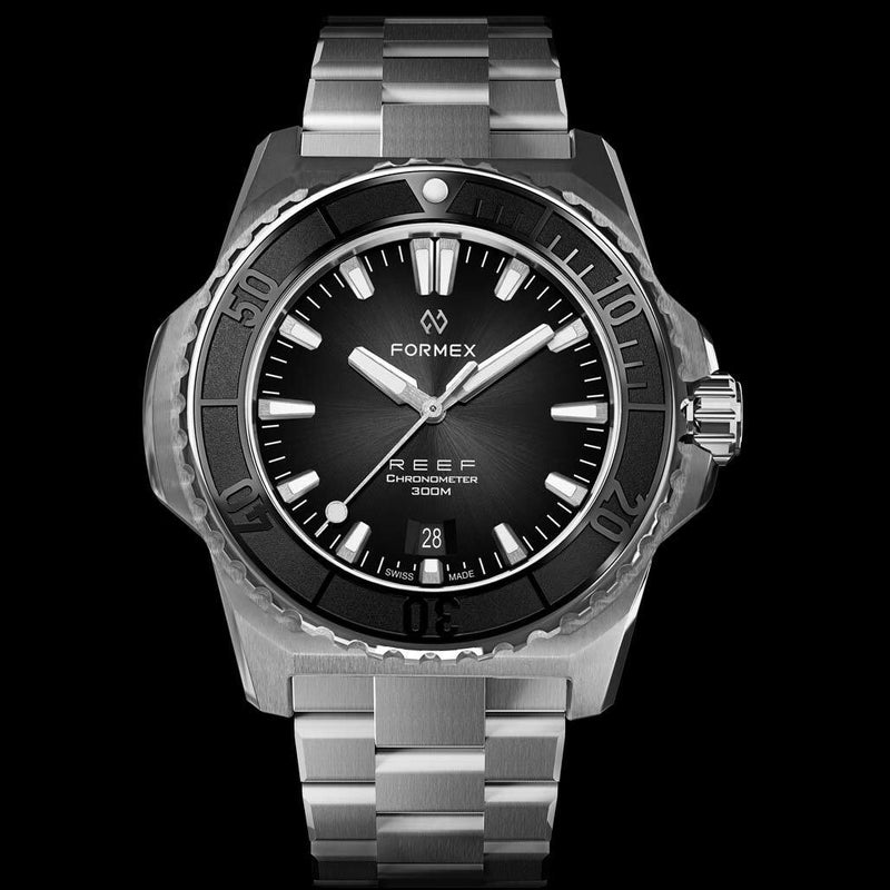 Formex REEF Swiss Automatic Chronometer Dive Watch with Sunburst Black Dial #2200-1-6322-100