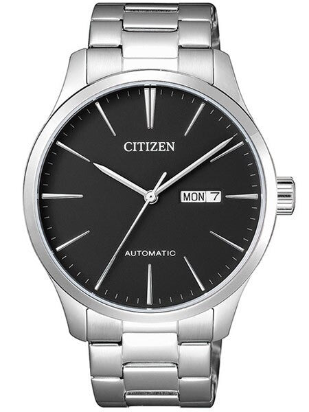 Citizen Automatic Black Dial Watch with Stainless Steel Bracelet #NH8350-83E