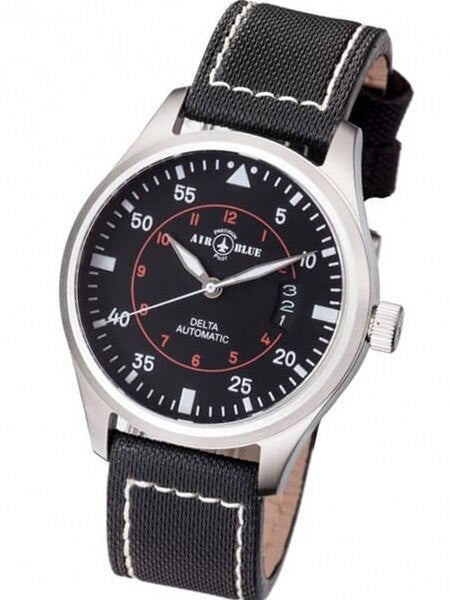 Air Blue Delta Automatic Pilot Watch with 44mm Case, Sapphire Crystal #DELTAAUTOSSBLK