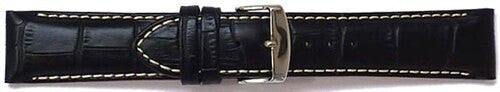 Black Alligator-Grain Strap with white contrast stitching #RB9-21430