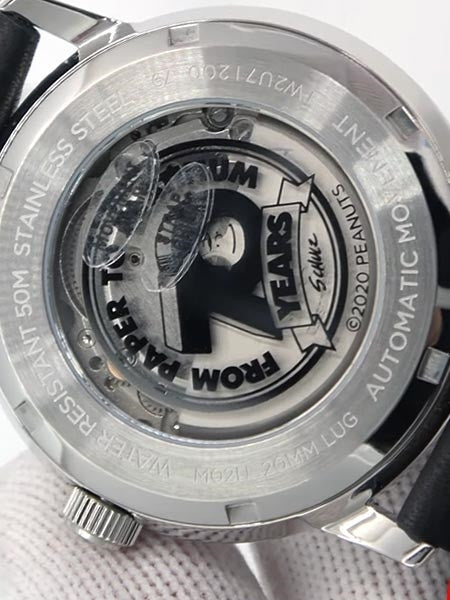 Timex 40mm Marlin 21-Jewel Automatic Watch with Silver Snoopy Dial #TW2U71200ZV