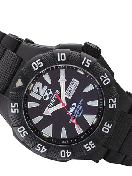 Reactor Gamma Ti 300 Meter Dive Watch with Never Dark Illumination and Black Titanium Case #52501