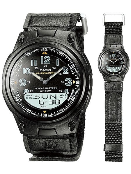 Casio Sports Analog-Digital Dual Time Watch with World Time #AW-80V-1BV