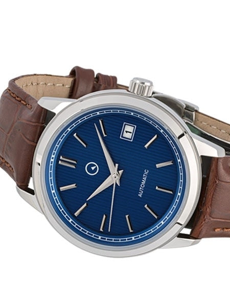 Islander Automatic Dress Watch with Pinstripe Blue Dial, AR Sapphire Crystal #ISL-33
