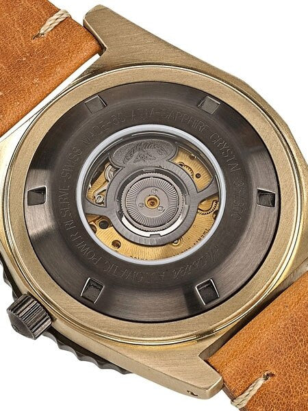 Squale Master Professional Swiss Automatic Dive watch with Bronze Case, Power Reserve #MSTR-Bronze-Green