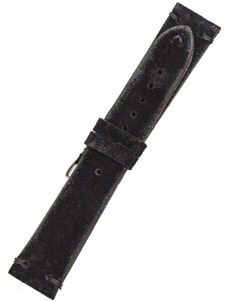 Toscana Black Vintage Handmade Suede Leather Strap #MIL-VIN-AD30