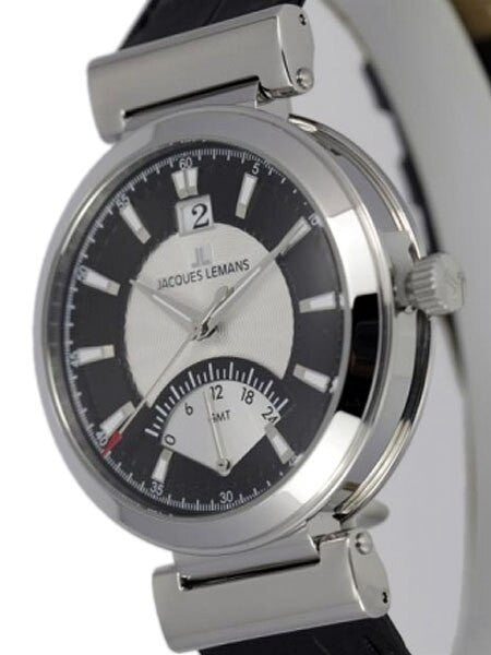 Jacques Lemans Verona Big Date Watch with Retrograde 24-Hour GMT Sub-Dial #1-1697A