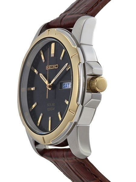 Seiko Core Series Solar Watch with 40mm Stainless Steel Case and Leather Strap #SNE102