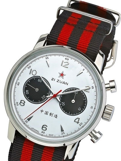Scratch and Dent - Seagull 1963 Hand Wind Mechanical Chronograph with White Dial #6488-2901W 8