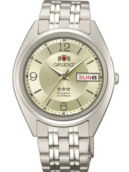 Orient Automatic Watch with Champagne Dial, Day-Date and SS Bracelet #AB0000EC