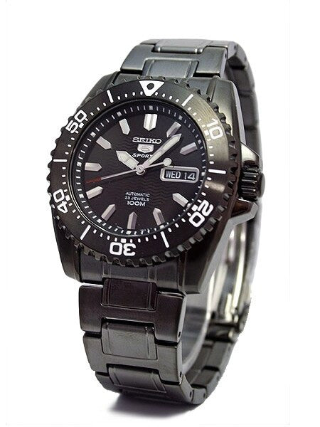 Seiko 5 Sports Automatic Black PVD Watch with Matching Bracelet #SNZG41K1