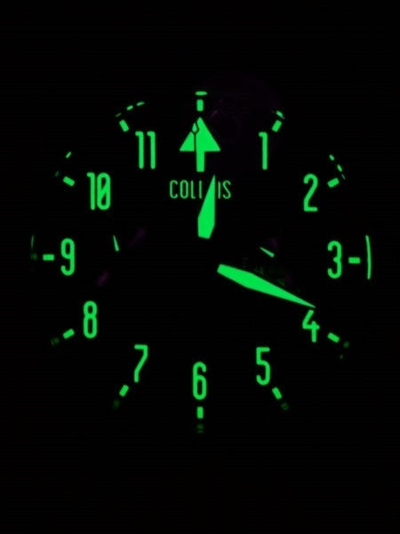 Collins Aviator-Styled Chronograph Watch with PVD Case and Sapphire Crystal #CW02212