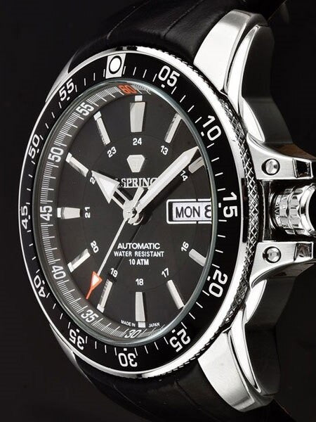 J. Springs Automatic 21-Jewel Sport Watch with Day and Date, Black Dial #BEB097