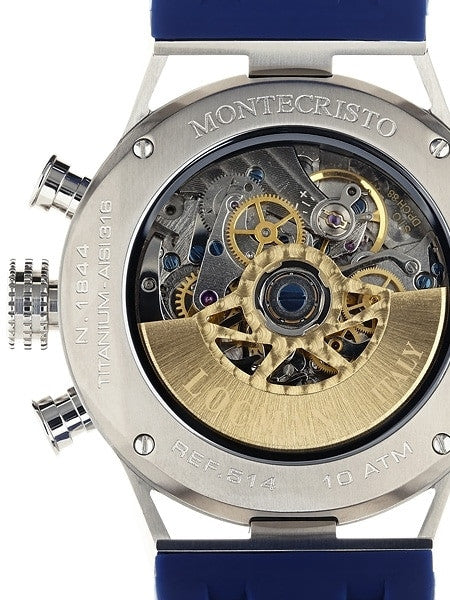 Locman Montecristo 100 Meter Automatic Chronograph Watch with 44mm Case #514BLYLBLR