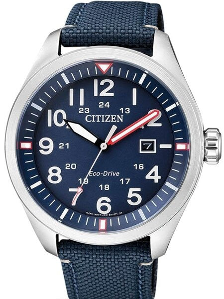 CITIZEN エコドライブ AW5000-16L 腕時計 ブルー文字盤 Citizen AW5000-16L Eco-Drive Blue Dial Watch — Long Island Watch