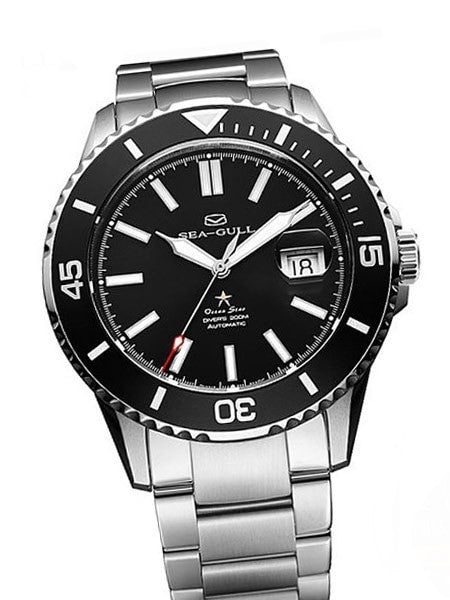 Sea-Gull 44mm Ocean Star Automatic Dive Watch with Sapphire Crystal #816.523blk