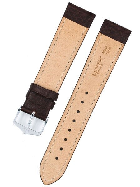 Hirsch Boston Brown High Grain Leather Watch Strap #013020-10