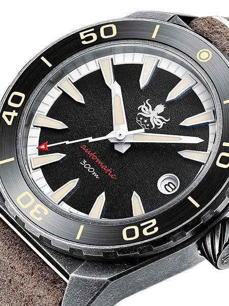 PHOIBOS Black Proteus 300-Meter Automatic Dive Watch with AR Double Dome Sapphire Crystal #PY028C