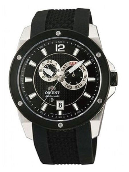 Scratch and Dent - Orient Elite 21-Jewel Automatic Sport Watch with Sapphire Crystal, 24-Hour Sub-Dial #ET0H001B