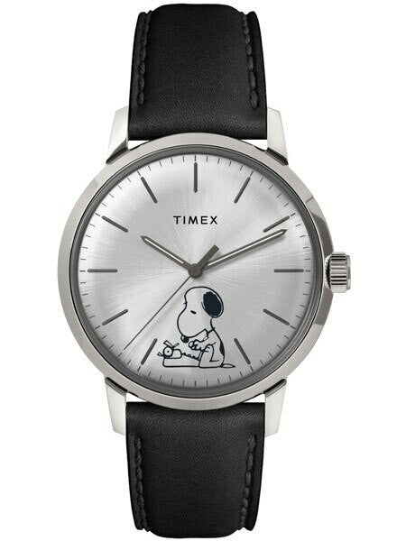 Scratch and Dent - Timex 40mm Marlin 21-Jewel Automatic Watch with Silver Snoopy Dial #TW2U71200ZV