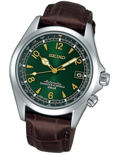 Seiko Green Dial Automatic Alpinist Field Watch with 38mm Case, and Sapphire Crystal  #SARB017