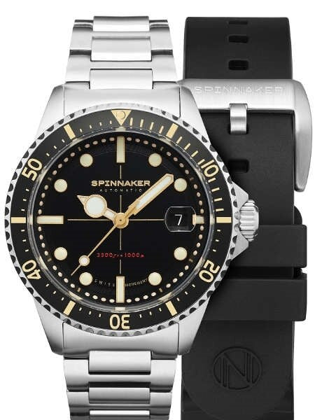 Spinnaker Black Tesei Mille Metri 1000-Meter Swiss Automatic Dive Watch #SP-5090-11