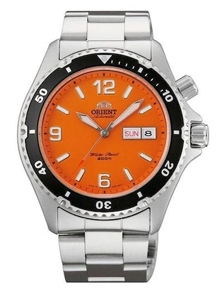 Orient Orange Dial Automatic Dive Watch on a Bracelet  #CEM65001M