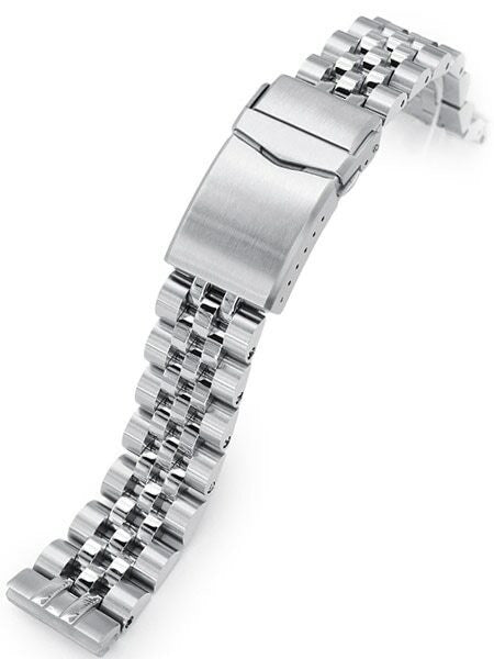 Scratch and Dent - Strapcode 20mm Angus-J "Louis" Stainless Steel Watch Bracelet Seiko SBDC053 V-Clasp, Brushed #SS201820B086