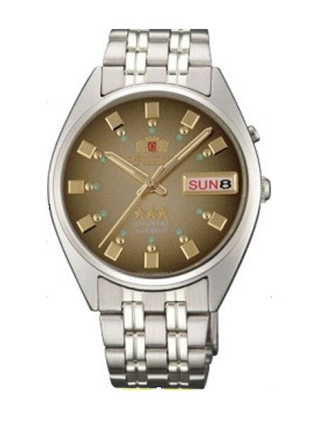 Orient Automatic Watch with Brown Dial, Day-Date and SS Bracelet #EM0401NP