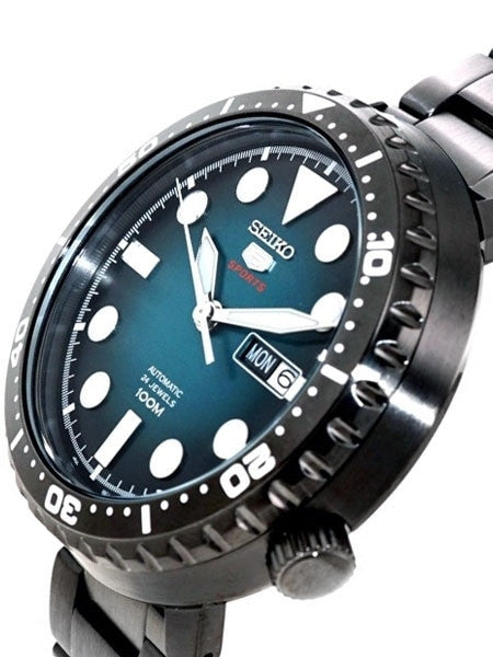 Seiko 5 Sports Automatic 24-Jewel Bottle-Cap Watch with Black PVD Case #SRPC65K1