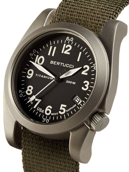 Bertucci  A-11T Americana Titanium Watch with Olive Nylon Strap #13331