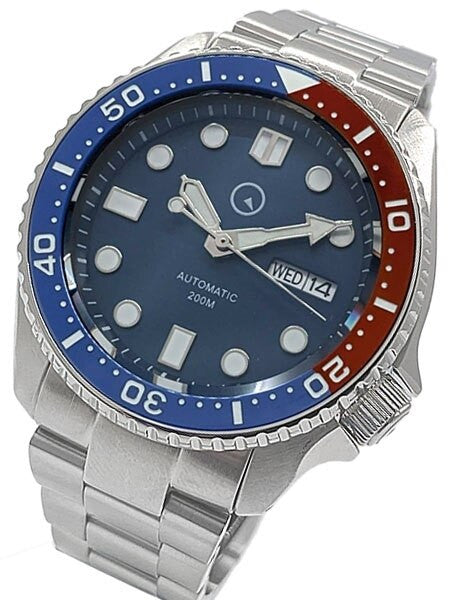 Islander Automatic Dive Watch with Solid-Link Bracelet, AR Sapphire Crystal, and Luminous Ceramic Bezel Insert #ISL-03
