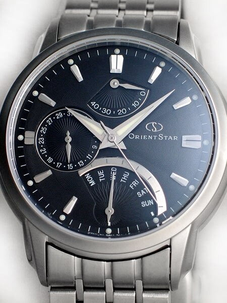 Orient Star Retrograde Day Watch with Date, Power Reserve, Sapphire Crystal #DE00002B