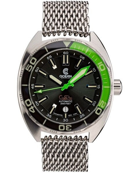 Ocean Crawler 600-Meter Core Swiss Automatic Dive Watch, with Luminous Sapphire Bezel Insert #1291