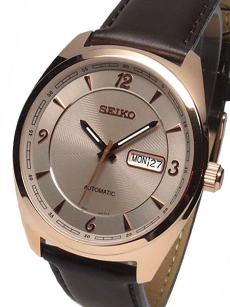 Seiko Recraft Series Automatic Watch with 43.5mm Case, Brown Leather Strap #SNKN72