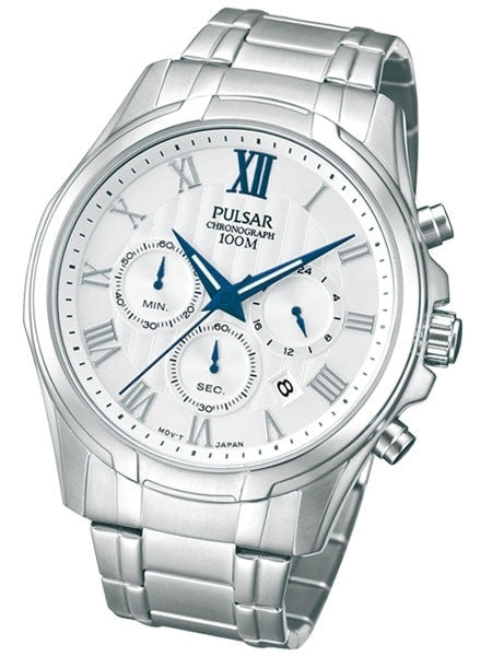 Pulsar Quartz Chronograph Watch with Stopwatch and 24-Hour Sub-Dial #PT3399