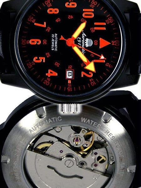 Aeromatic 1912 Aviator's Automatic Watch with Black PVD Steel Case #A1329