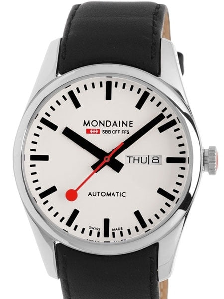 Mondaine Retro Swiss Automatic Watch with 42mm Case, Day and Date #A132-30345-11SBB
