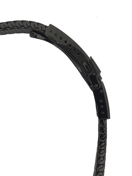 STAIB Polished Black IP Mesh Bracelet #Steel-2784-20752APL (Long), (Straight End, 20mm)