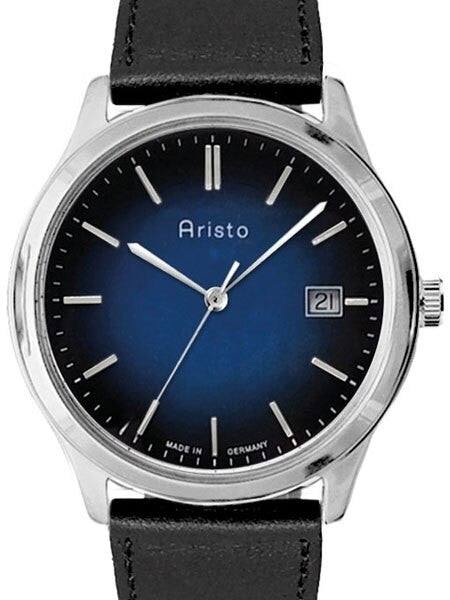Aristo Blue Dial Dress Watch with Swiss Ronda Quartz Movement #4H196