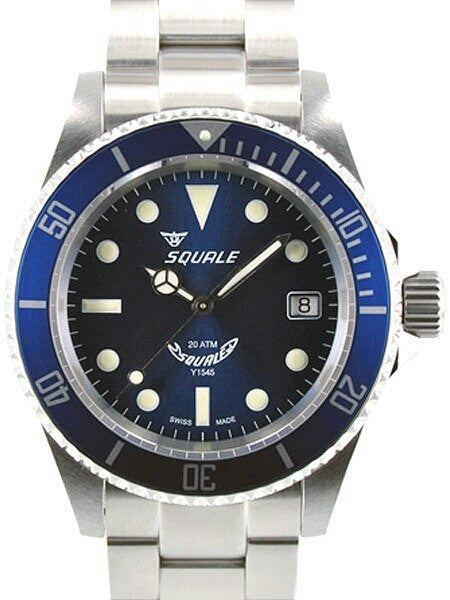 Squale 200 meter Blueray Swiss Automatic Dive watch with Domed Sapphire Crystal #1545-BR