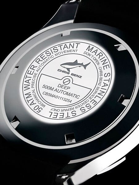 Chris Benz 500 meter Automatic Dive watch with Sapphire Crystal #CB-500-S-KBS