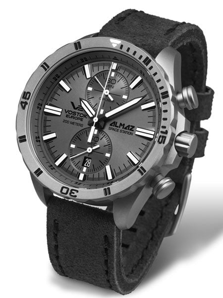 Vostok-Europe Almaz Titanium Two-Eye Quartz Chronograph with 60-Minute Stopwatch #320H264