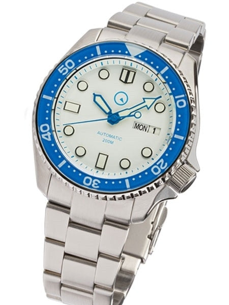 Islander Automatic Dive Watch with Solid-Link Bracelet, AR Sapphire Crystal, and Luminous Sapphire Bezel Insert #ISL-10