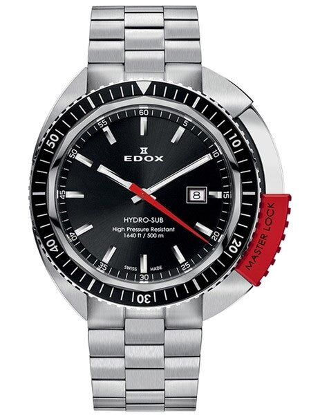 Edox Hydro-Sub Swiss Quartz Dive Watch with Edox MasterLock  #53200-3NRM-NIN