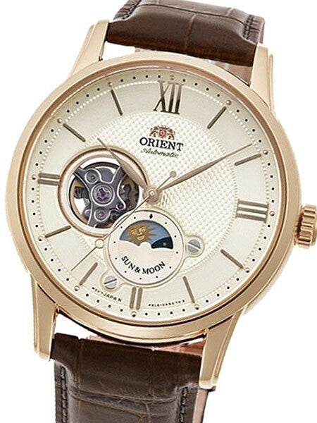 Orient Open-Heart Sun and Moon Automatic Watch with Hand Winding #RA-AS0004S10A