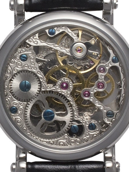 Rougois Dual Time Zone Skeleton Automatic Watch with Day/Night Moonphase #RG305SS